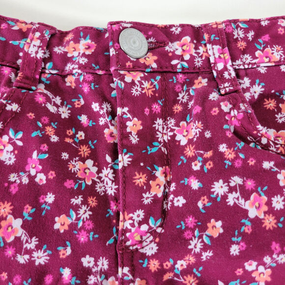 SO Shorts Juniors 7 Multicolor Mid Rise Womens Colorful Floral Pockets Maroon - Picture 11 of 14